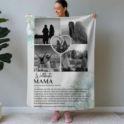 personalisierte decke definition mama 5 fotos schwarz weiss floral blau Definitions Designs 1