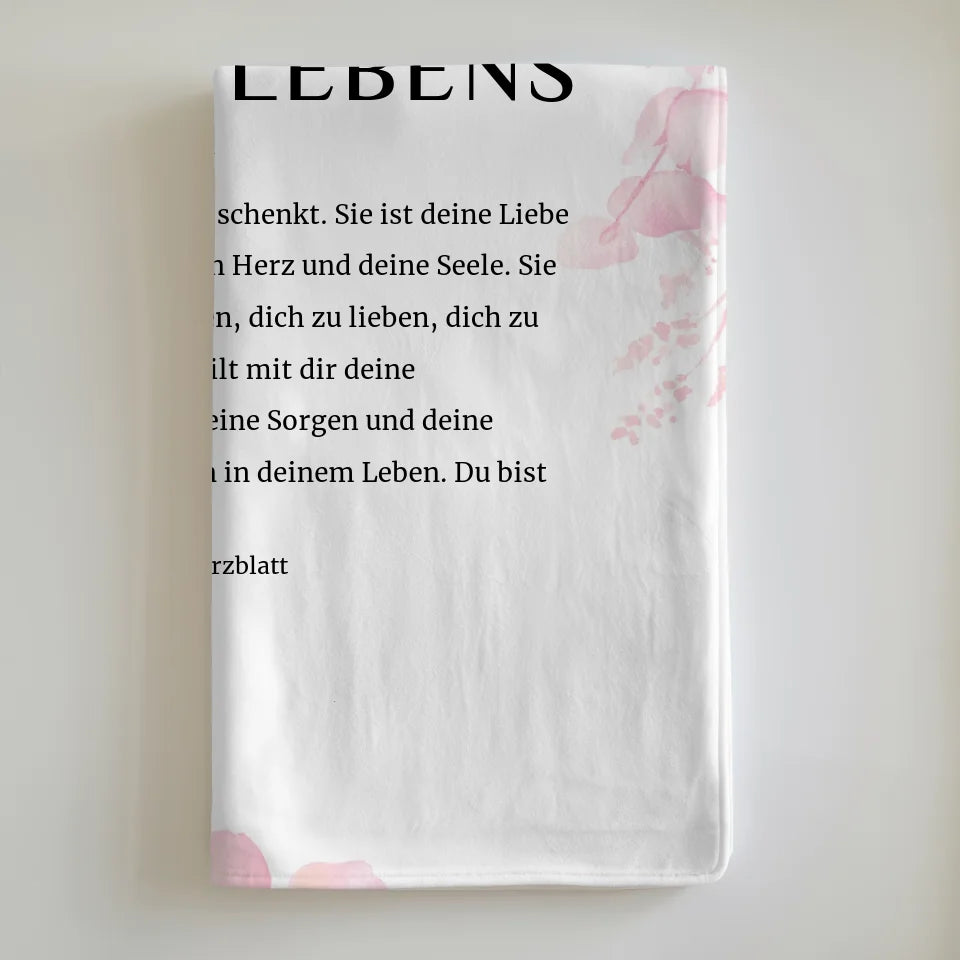 personalisiert decke definition liebe des lebens rosa floral mit name 6