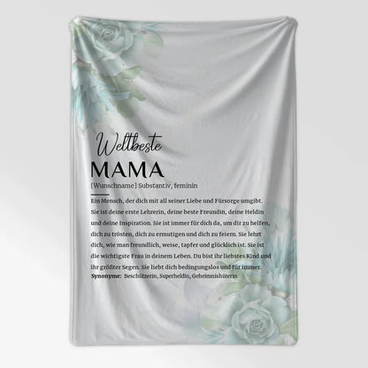 personalisierte decke floral blau definition mama mit name 7