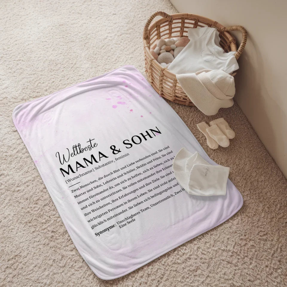 personalisierte decke lila definition mama sohn mit name 2