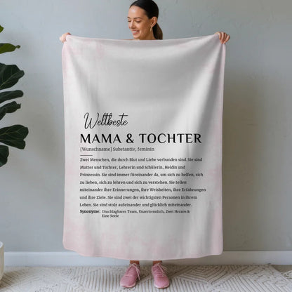 personalisierte decke mama tochter definition rose vintage mit name Definitions Designs 1