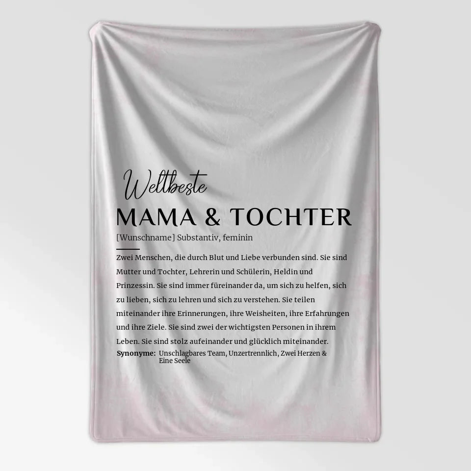 personalisierte decke mama tochter definition rose vintage mit name 7