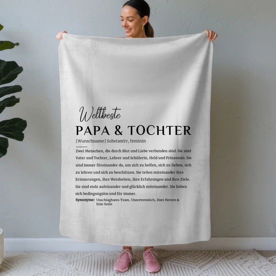 personalisierte grau vintage decke definition papa tochter mit name Definitions Designs 1