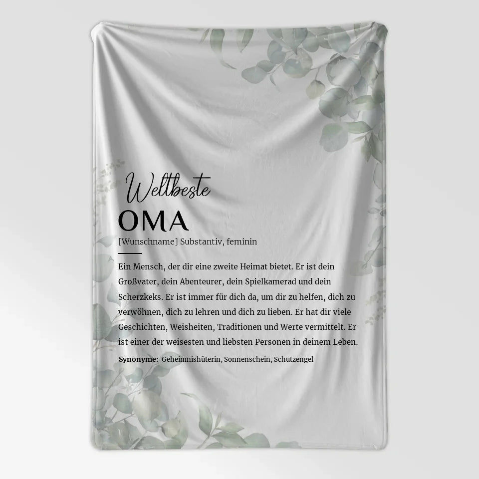 personalisierte decke definition oma eukalyptus mit name 7