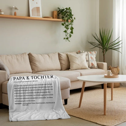 personalisierte grau vintage decke definition papa tochter mit name 4