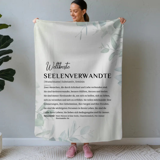 personalisierte decke definition seelenverwandte eukalyptus stil mit name Definitions Designs 1