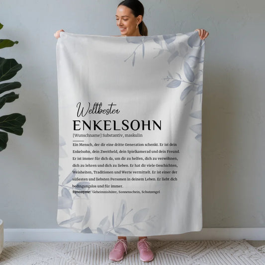 personalisierte decke definition enkelsohn wasserfarben stil hellblau Definitions Designs 1