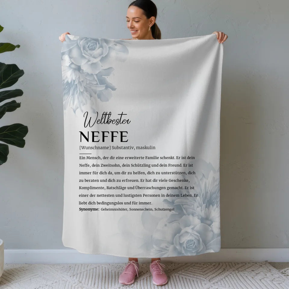 personalisierte decke definition neffe eukalyptus stil mit name bluten blau Definitions Designs 1