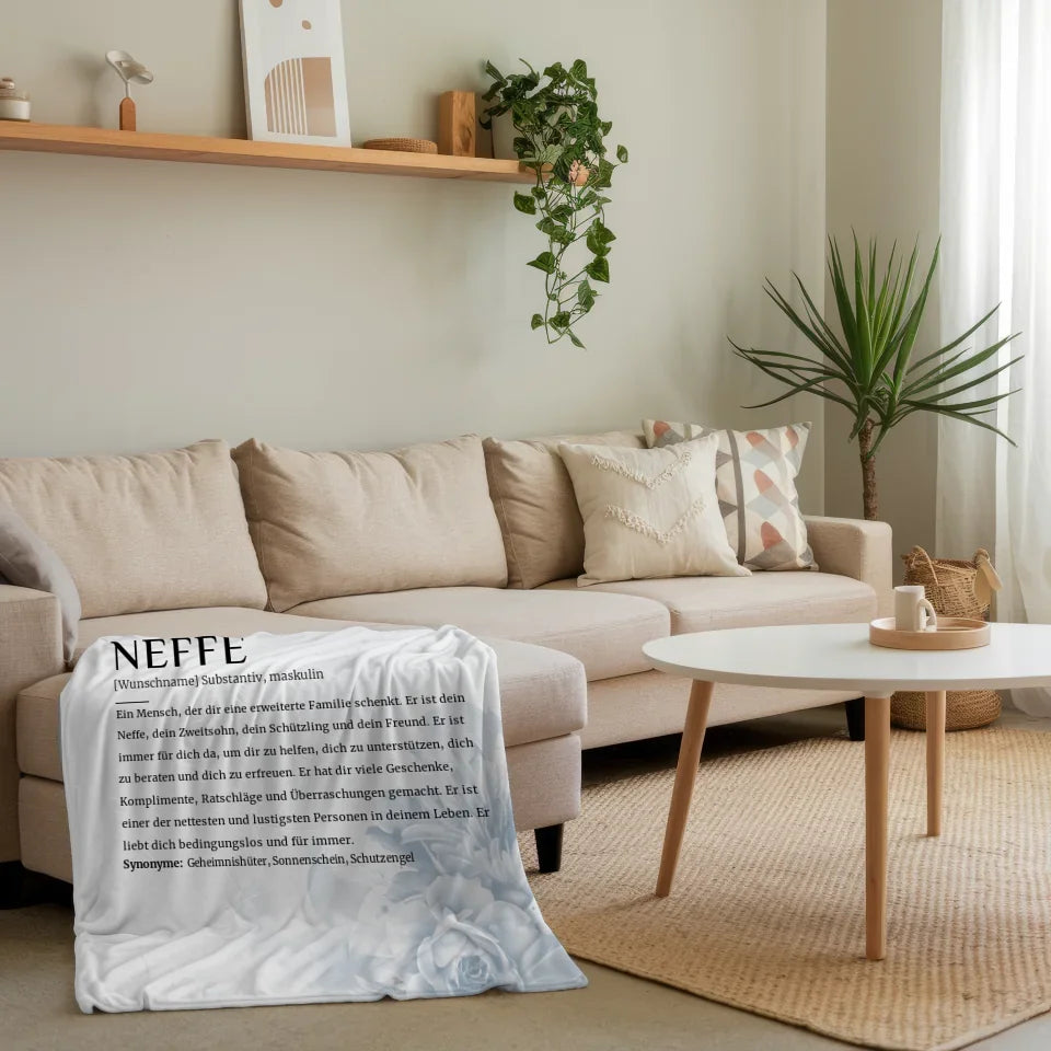 personalisierte decke definition neffe eukalyptus stil mit name bluten blau 4