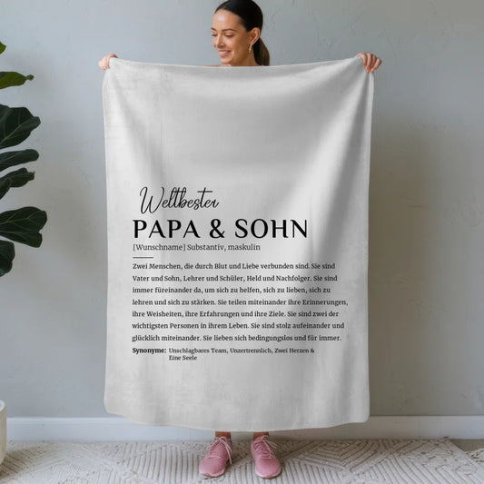 personalisierte decke definition papa sohn grau vintage mit name Definitions Designs 1