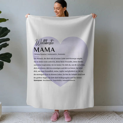 personalisierte decke definition mama mit name wasserfarben herz lila Definitions Designs 1