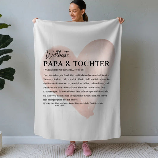 personalisiertes geschenk decke definition papa tochter mit name rose herz Definitions Designs 1