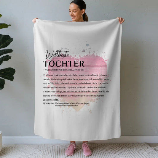 personalisierte decke definition tochter mit name watercolor herz Definitions Designs 1