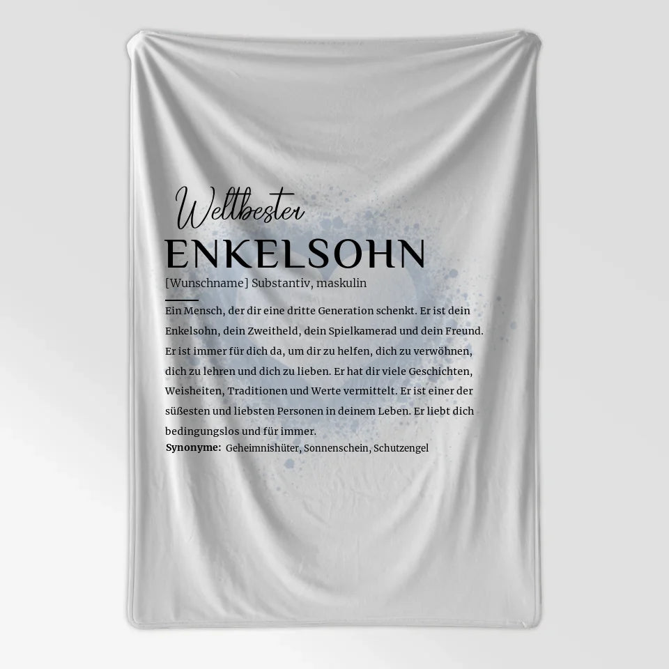 personalisierte decke definition enkelsohn mit name pinsel herz 7