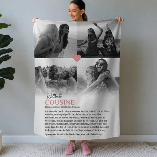 personalisierte decke definition cousine mit 4 fotos und name Definitions Designs 1