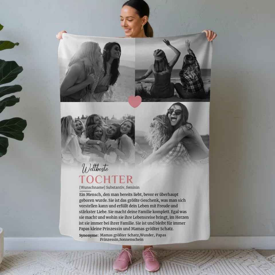 personalisierte decke definition tochter mit 4 fotos und name Definitions Designs 1