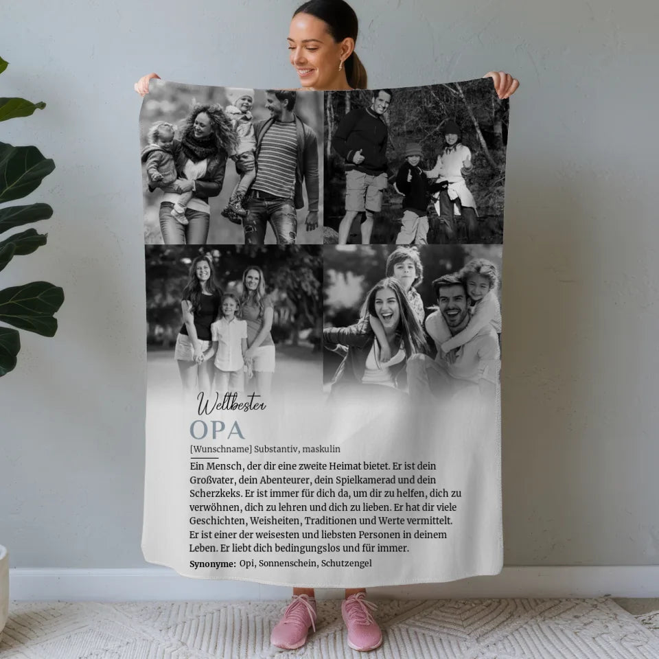 personalisierte decke mit name definition opa 4 fotos geschenkidee Definitions Designs 1