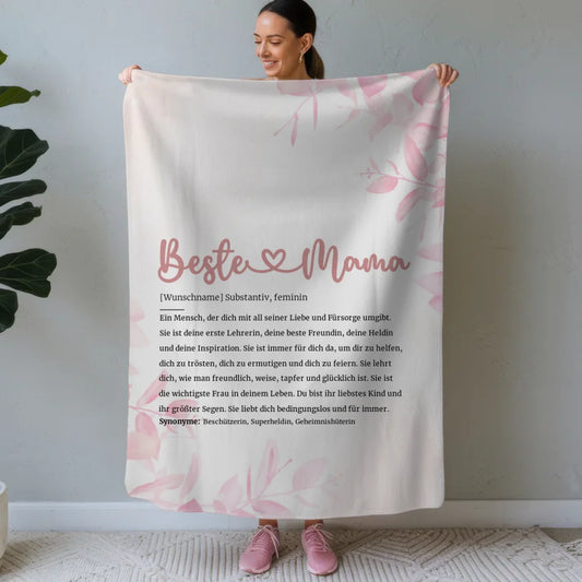 personalisierte decke beste mama herz mit name geschenkidee Definitions Designs 1