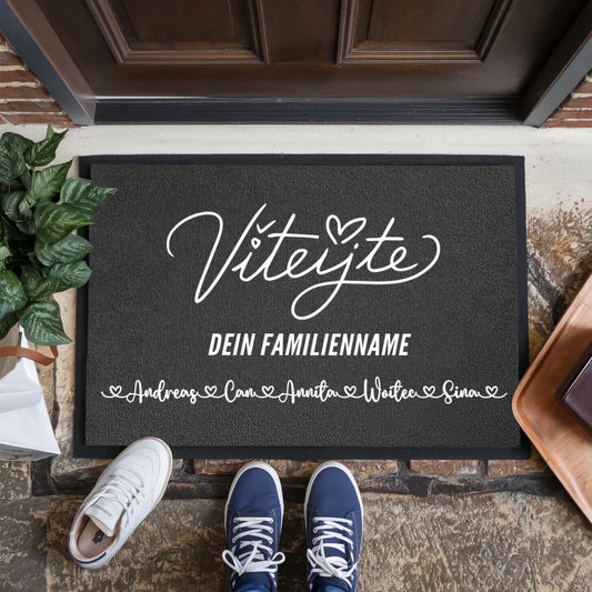 Personalisierte Fußmatte für Familien mit Namen Vítejte Fußabtreter 1