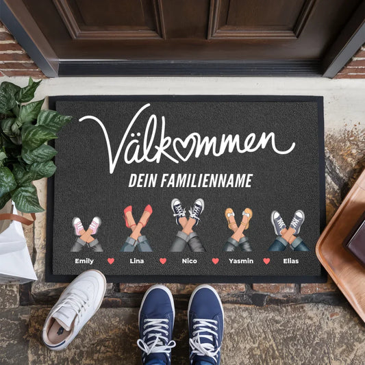 Personalisiertes Design: Fußmatte Eure Sneaker Willkommen Bun Venit