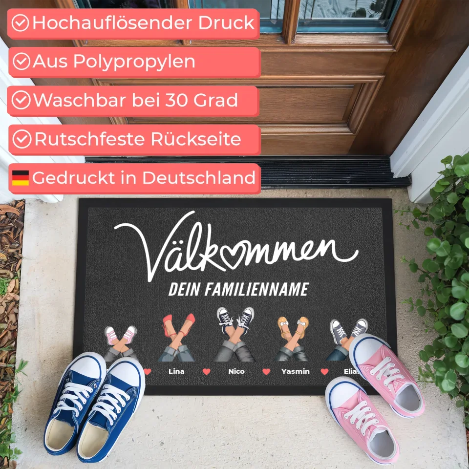 Personalisiertes Design: Fußmatte Eure Sneaker Willkommen Bun Venit