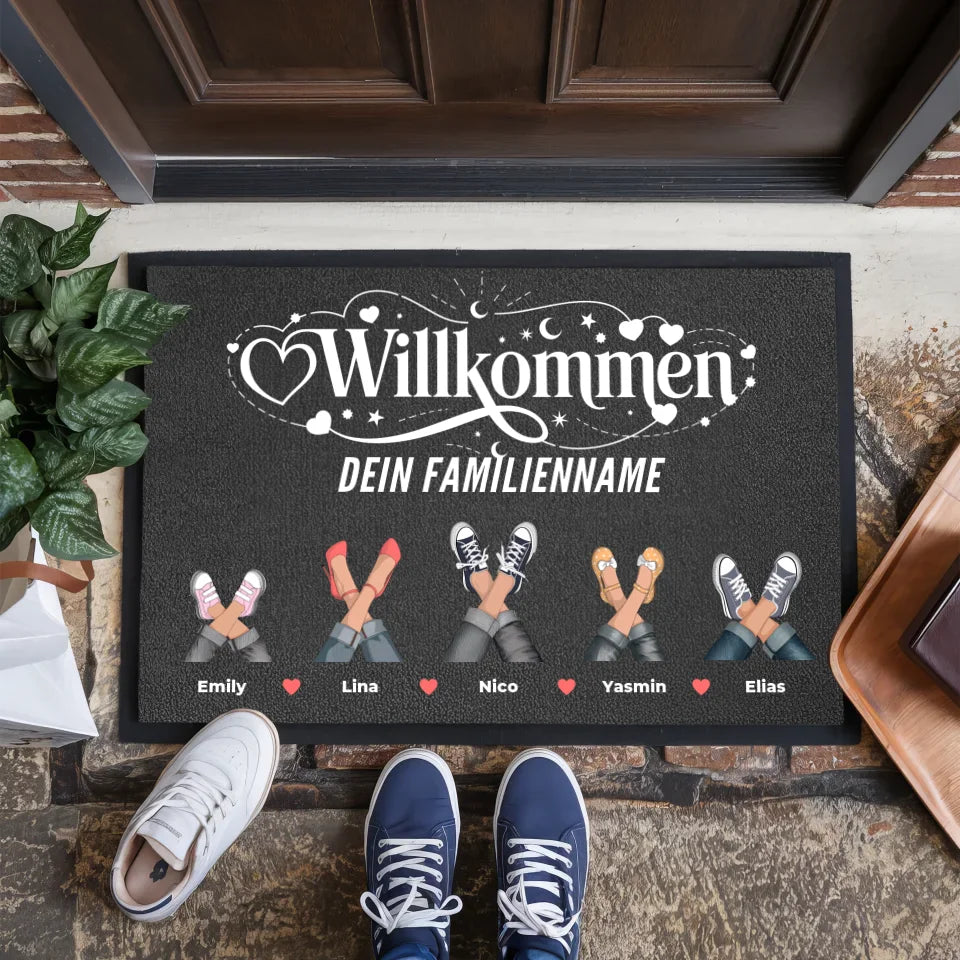 Personalisierte Fußmatte Willkommen Schuhe und Pfoten Türmatte geschenk