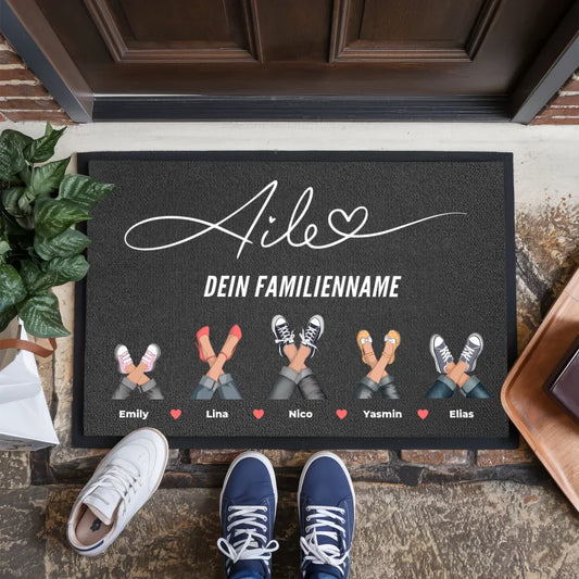 Individuelle Fußmatte mit Eure Schuhe als Cliparts Rodina 1