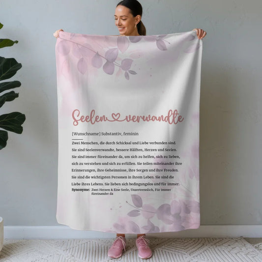 Personalisiertes Herz Decke mit Name Definition Seelenverwandte Geschenk 1