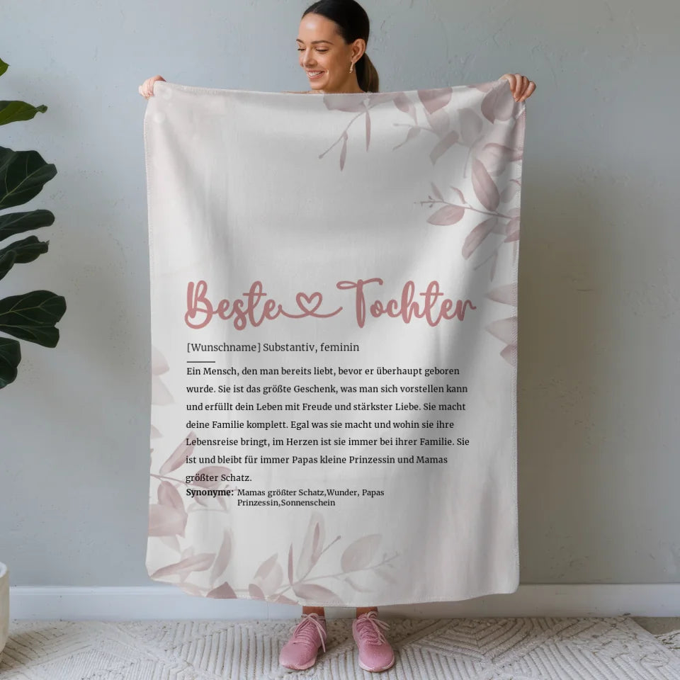 personalisierte decke mit name definition beste tochter herz geschenk Definitions Designs 1