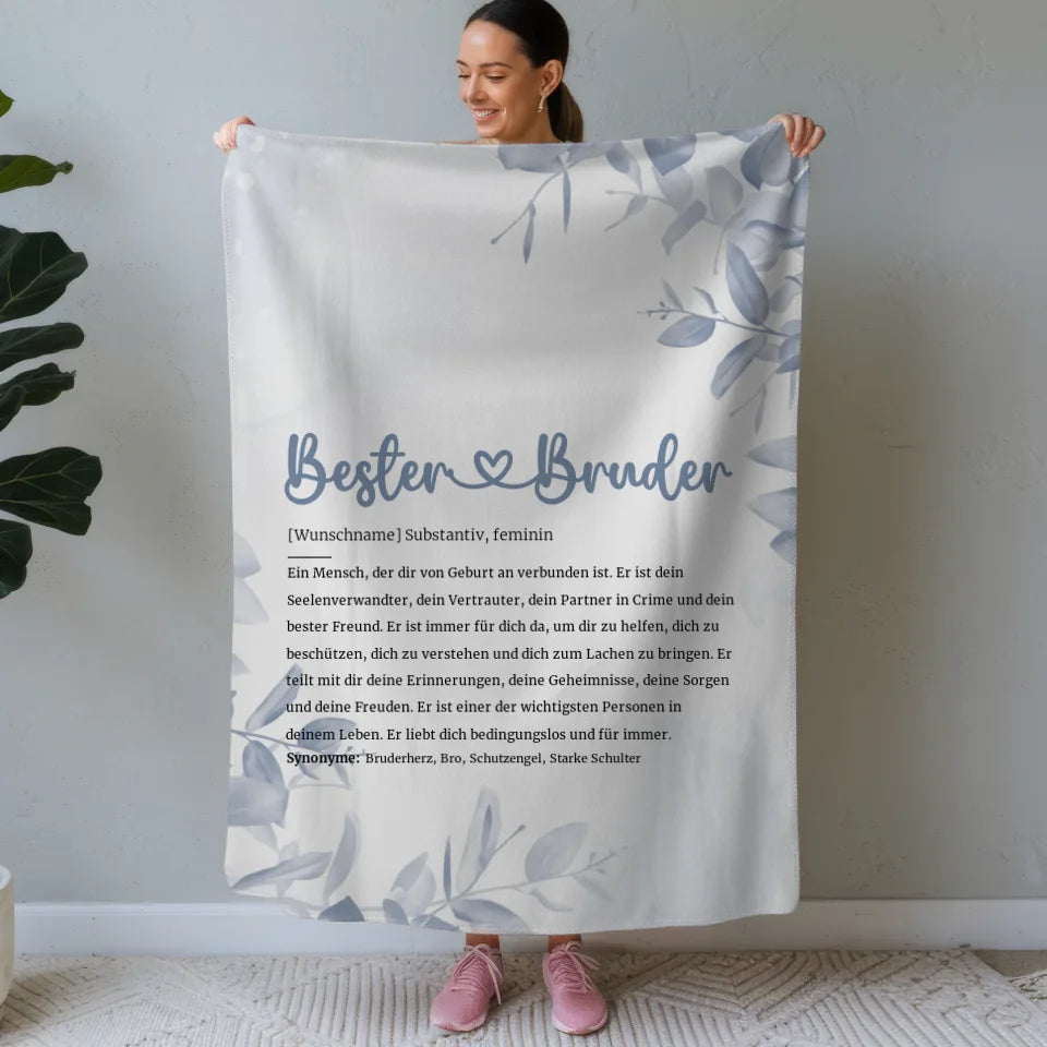 personalisierte decke definition bester bruder herz mit name Definitions Designs 1