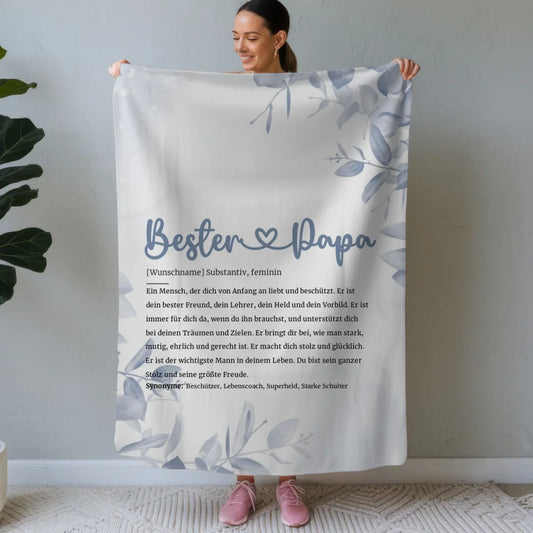 Personalisierte Decke mit Name Beste Papa Definition Herz Geschenk 1