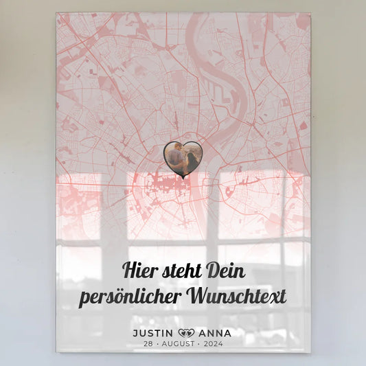 personalisiertes acrylglas bild stadtkarten paare wunschtext in deinen armen Stadtkarte für Paare 1