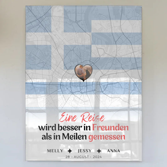 personalisiertes acrylglas bild schwester stadtkarte griechenland foto Stadtkarte für Schwestern Urlaub 1