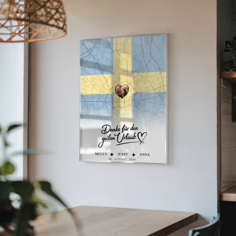 personalisiertes acrylglas bild freundinnen stadtkarte schweden foto 4