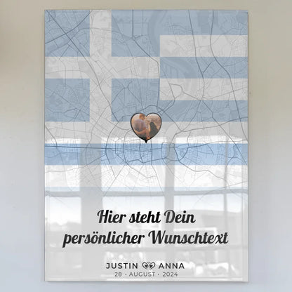 personalisiertes acrylglas bild paare stadtkarte foto griechenland wunschtext Stadtkarte für Paare mit Wunschtext 1