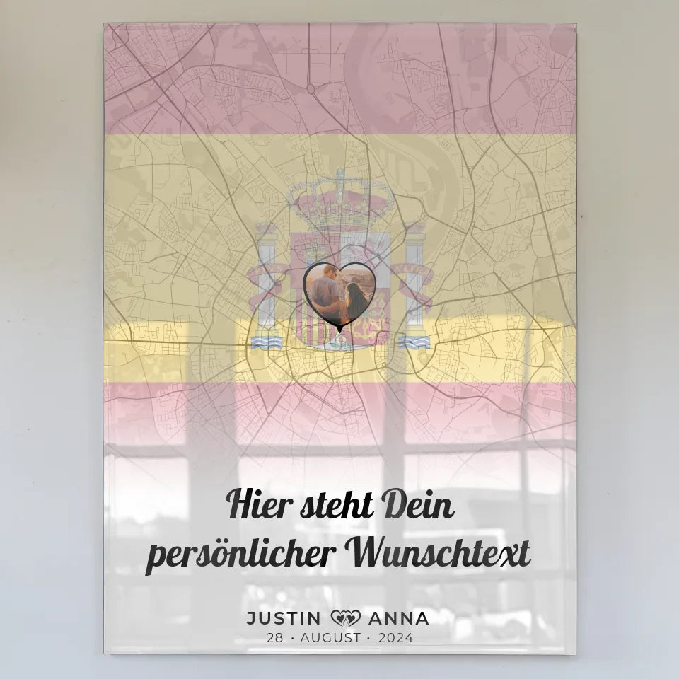 personalisiertes acrylglas bild stadtkarte spanien fur paare Stadtkarte für Paare mit Wunschtext 1