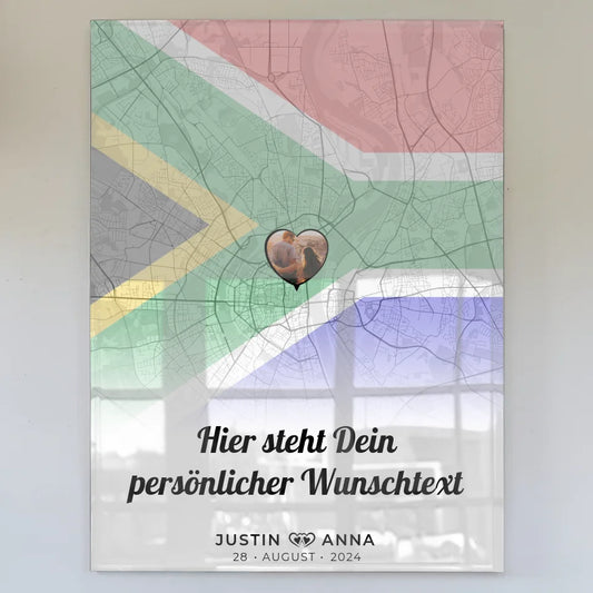 personalisiertes acrylglas bild stadtkarte fur paare sudafrika Stadtkarte für Paare mit Wunschtext 1