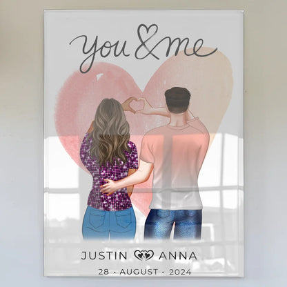 Personalisiertes Acrylglas Bild Figuren You & Me mit Namen für Paare