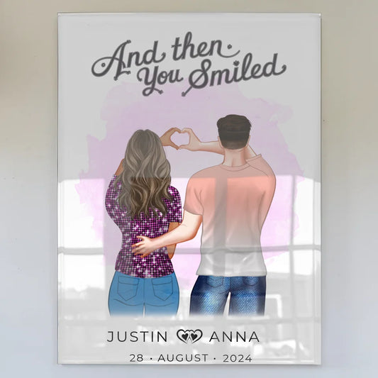 Personalisiertes Acrylglas Bild Paare Figuren And Then You Smiled
