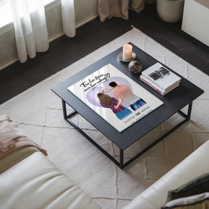 Personalisiertes Acrylglas Bild Paare Figuren True Love Stories mit Datum