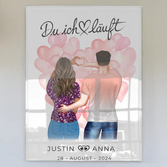 Personalisiertes Acrylglas Bild Paare Du Ich Läuft Verliebte