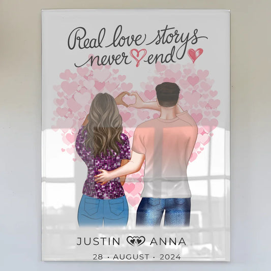 Personalisiertes Acrylglas Bild Paare Verliebte Real Love Storys mit Namen