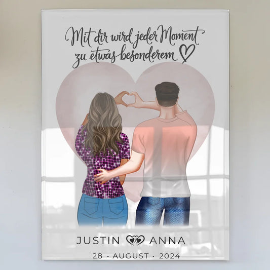 Personalisiertes Acrylglas Bild für Paare Figuren Mit Dir Wird Jeder Moment Besondere