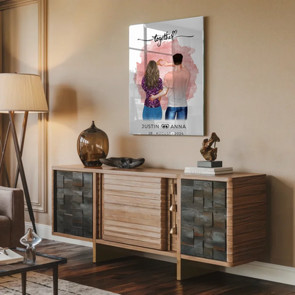 Personalisiertes Acrylglas Bild für Paare und Verliebte mit Namen