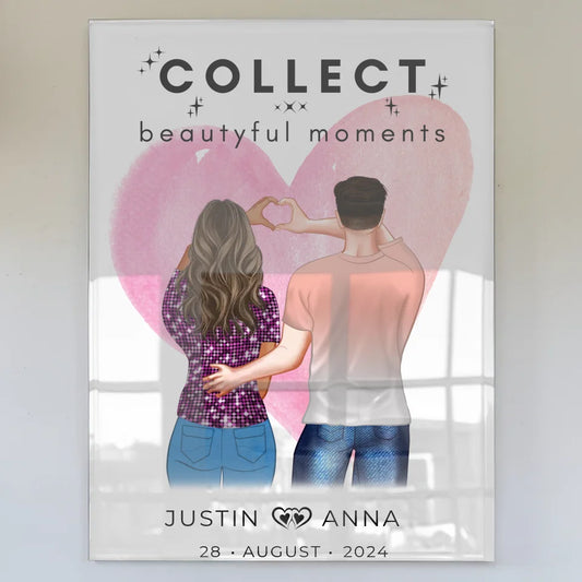 Personalisiertes Acrylglas Bild Paare mit Namen Collect Beautiful Moments