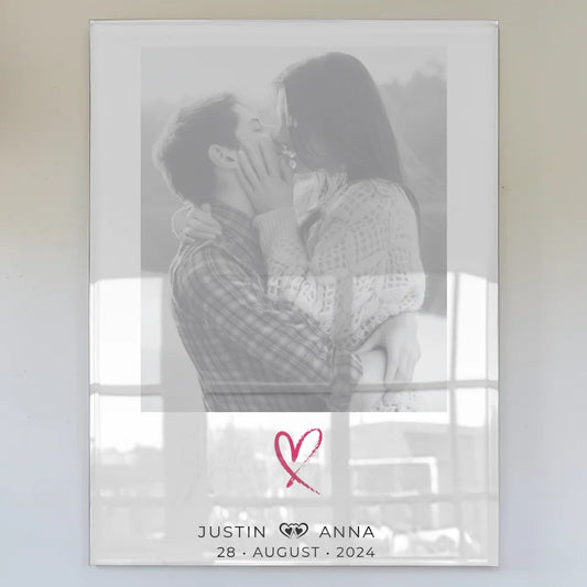 Personalisiertes Acrylglas Bild für Paare mit Namen You & Me