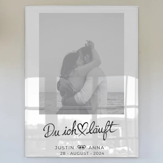 Personalisiertes Acrylglas Bild Paare mit Namen Du Ich Läuft