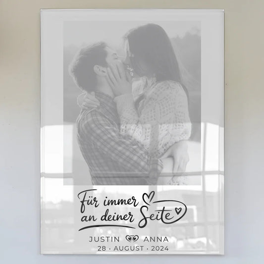 Personalisiertes Acrylglas Bild für Paare mit Namen und Datum