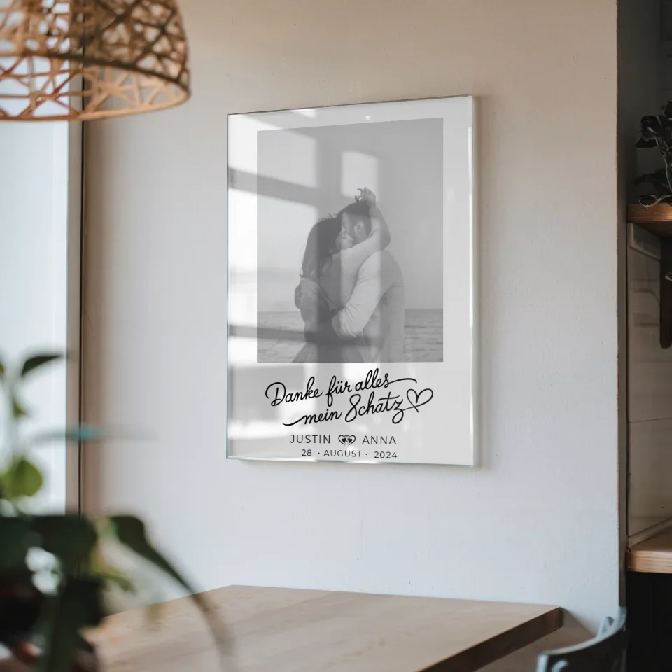 Personalisiertes Acrylglas Bild Paare mit Namen Danke Für Alles Schatz
