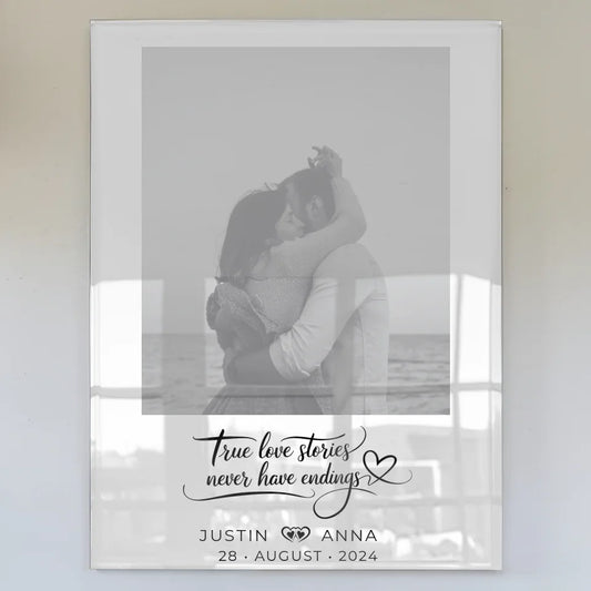 Personalisiertes Acrylglas Bilder für Paare mit Namen True Love Stories